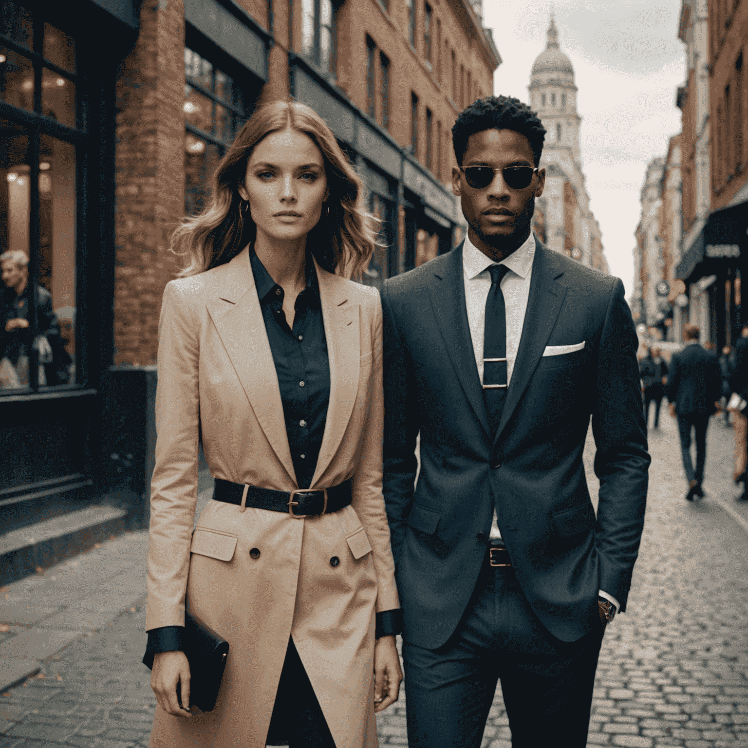 Video promocional de moda mostrando ropa elegante en un entorno urbano con efectos visuales modernos