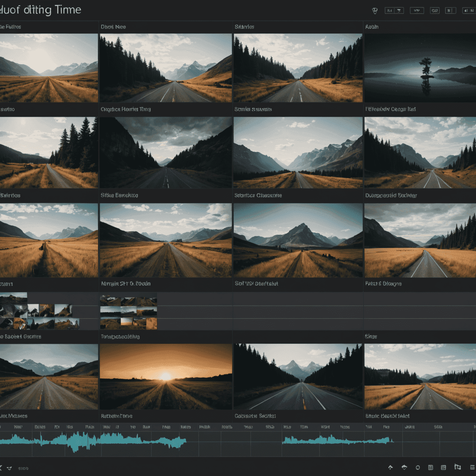 Imagen de una línea de tiempo de edición de video con clips organizados para contar una historia cinematográfica