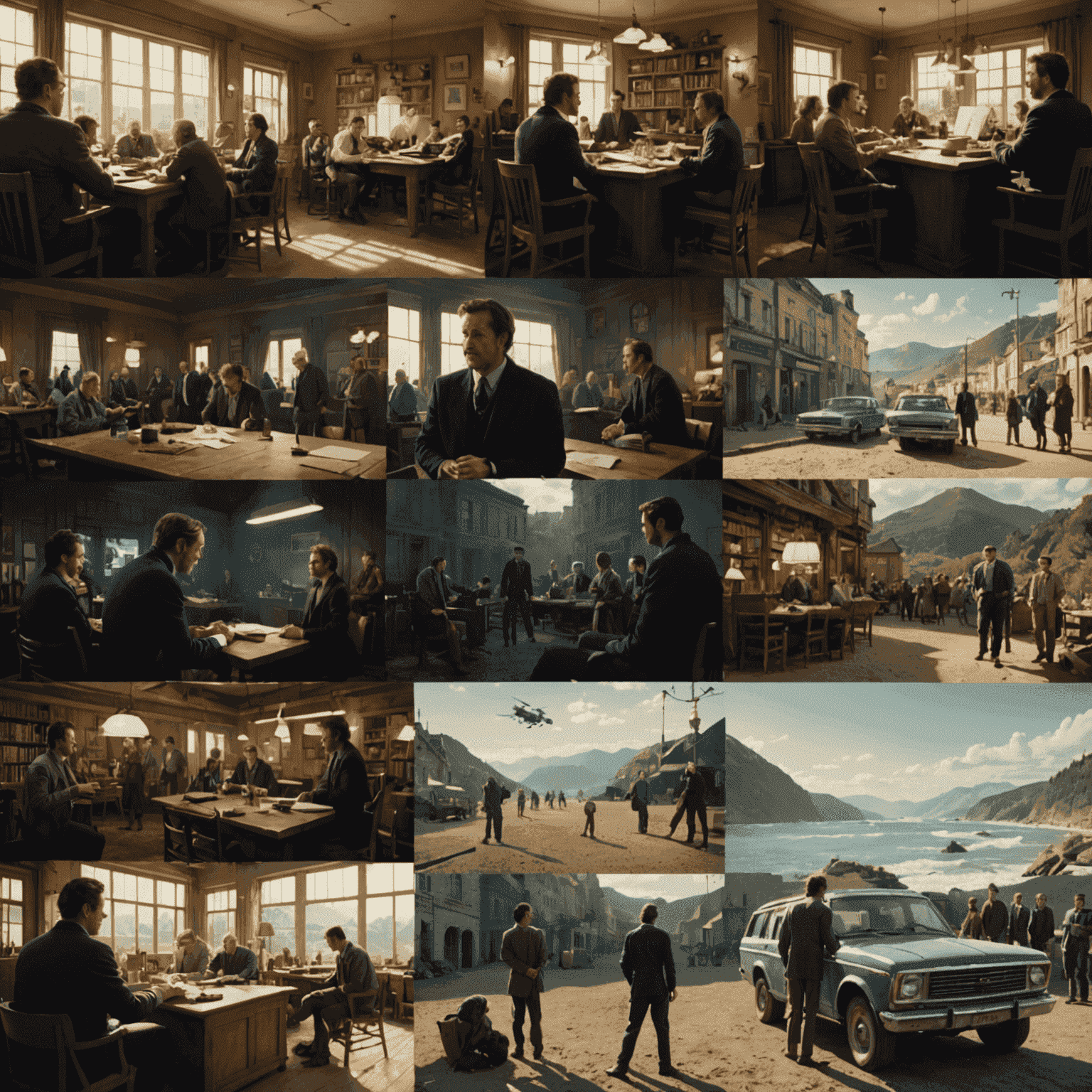 Montaje de diferentes escenas de película, ilustrando la variedad de estilos de narración visual