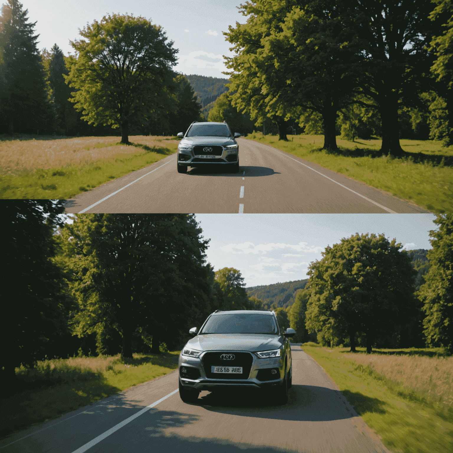 Comparación de un video web antes y después de aplicar técnicas de edición cinematográfica, mostrando una mejora significativa en la calidad visual